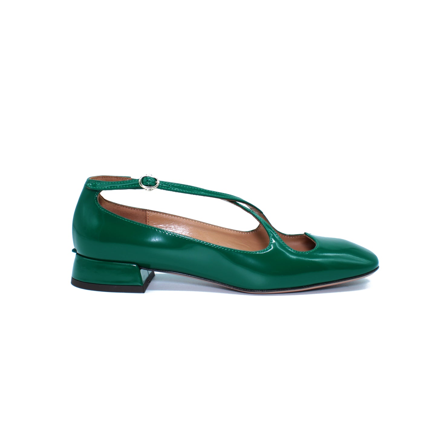 Pump Two for Love in forest-colored abrasive finish