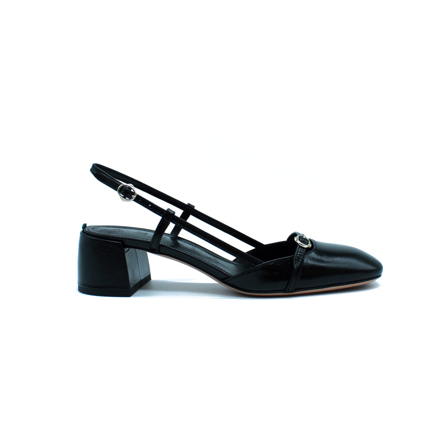 Sling Back in black calfskin
