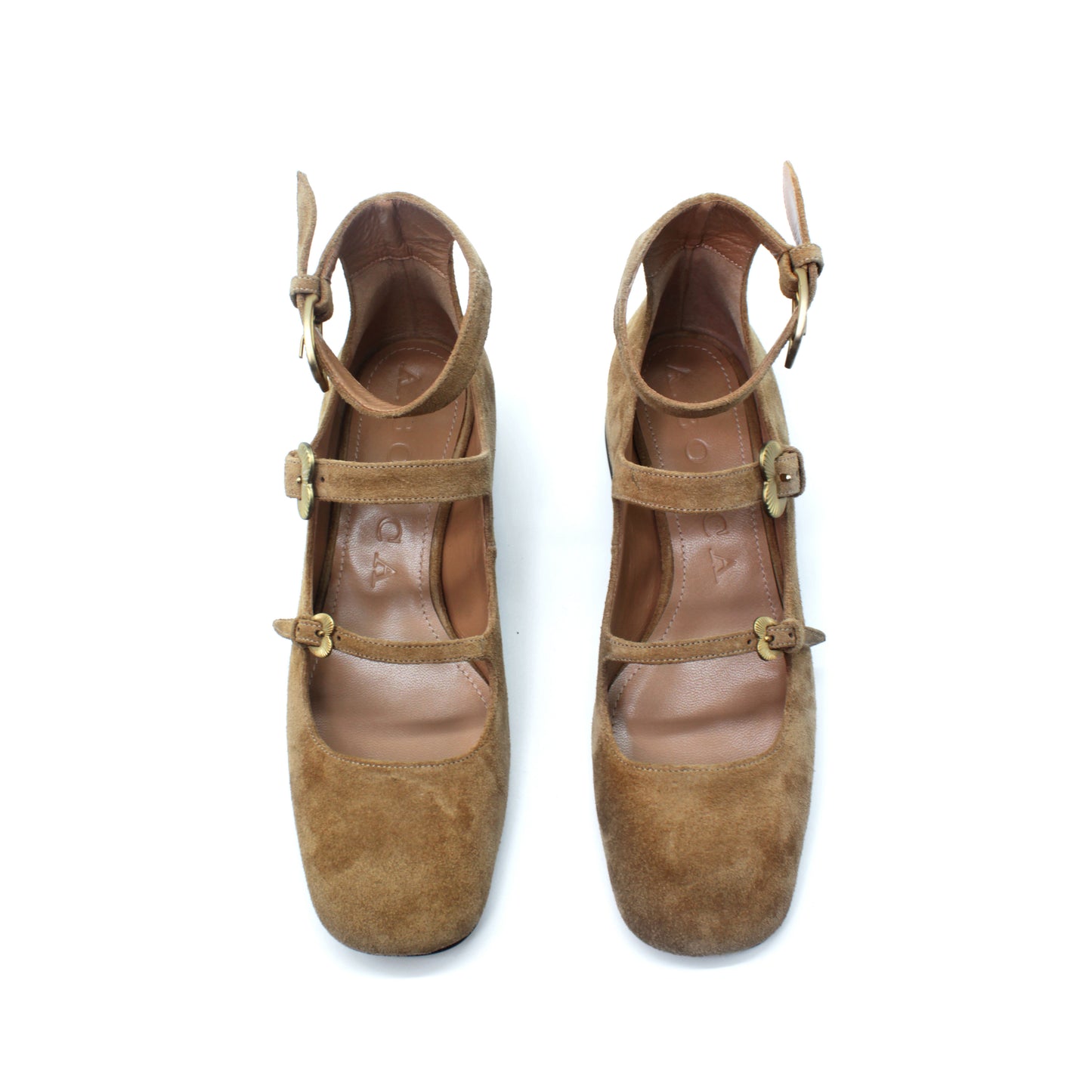 Triple strap in crosta color cappuccino