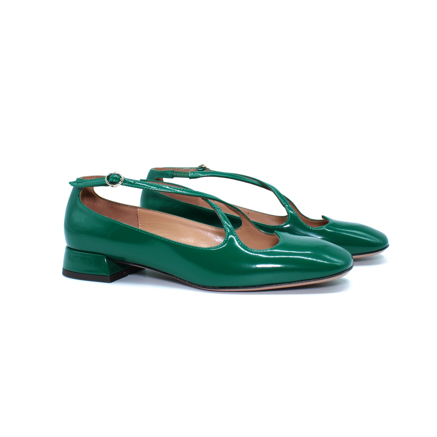 Pump Two for Love in forest-colored abrasive finish