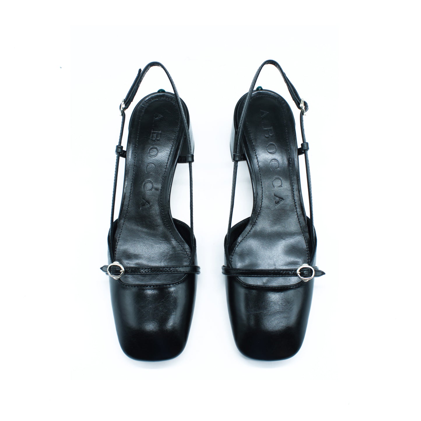 Sling Back in black calfskin