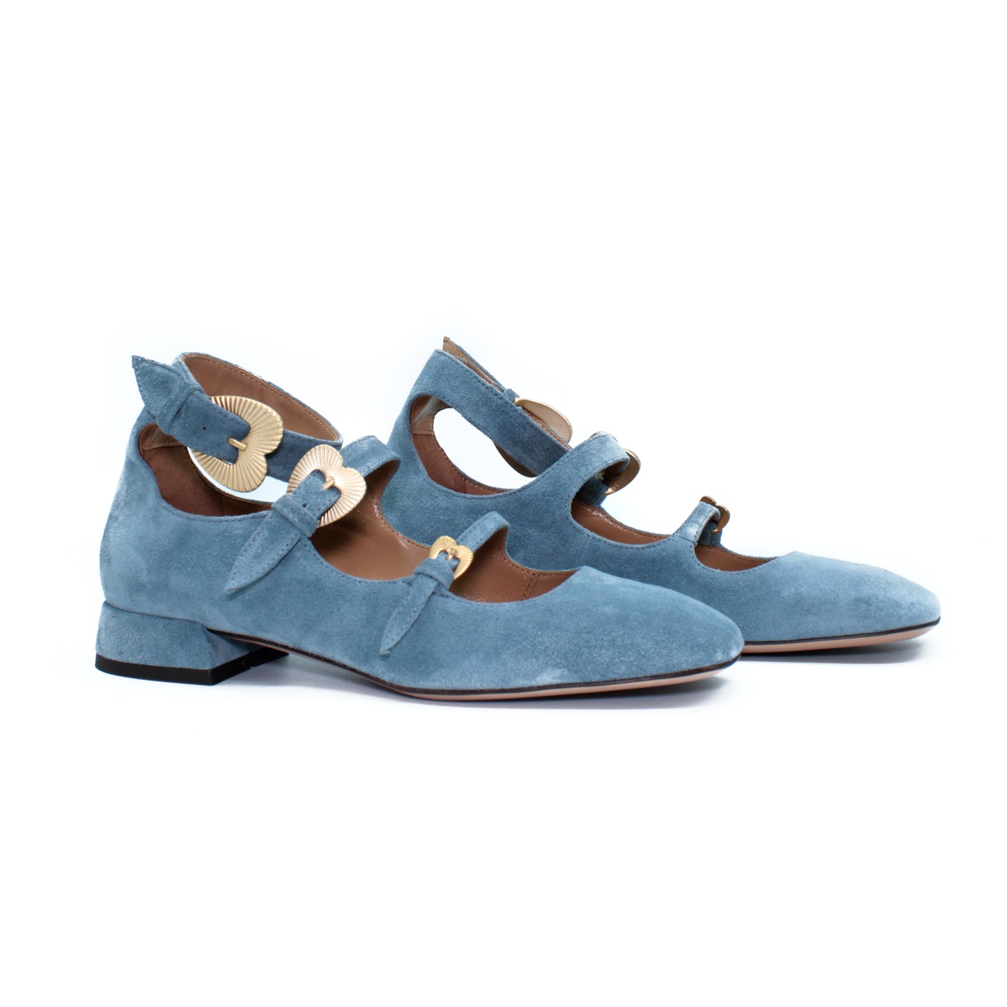 Triple strap in crosta color lago