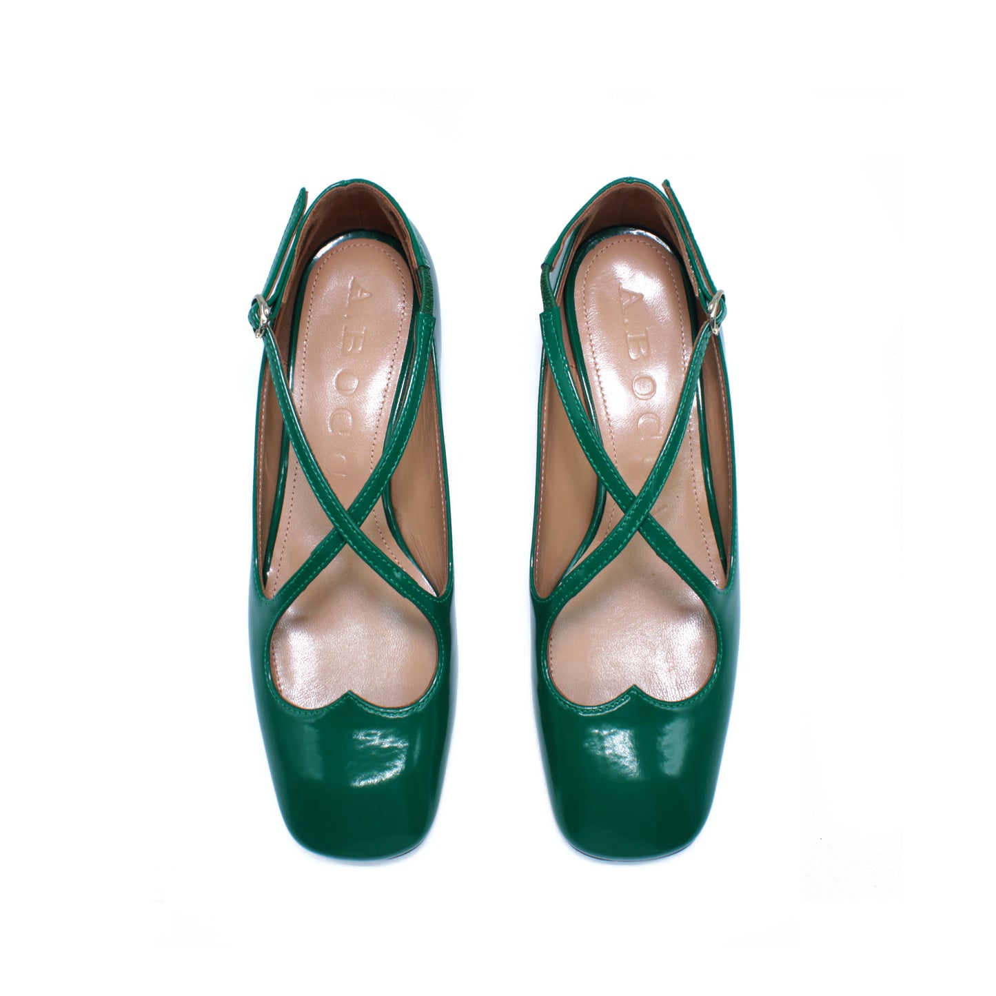 Pump Two for Love in forest-colored abrasive finish