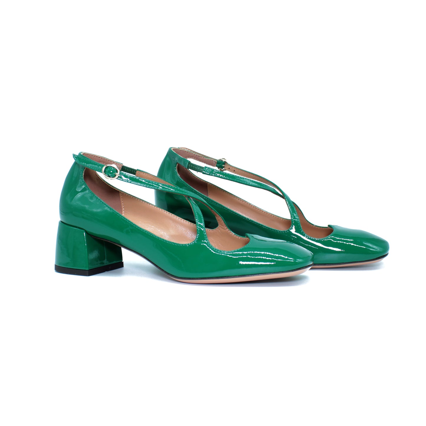 Pump Two for Love in vernice color foresta