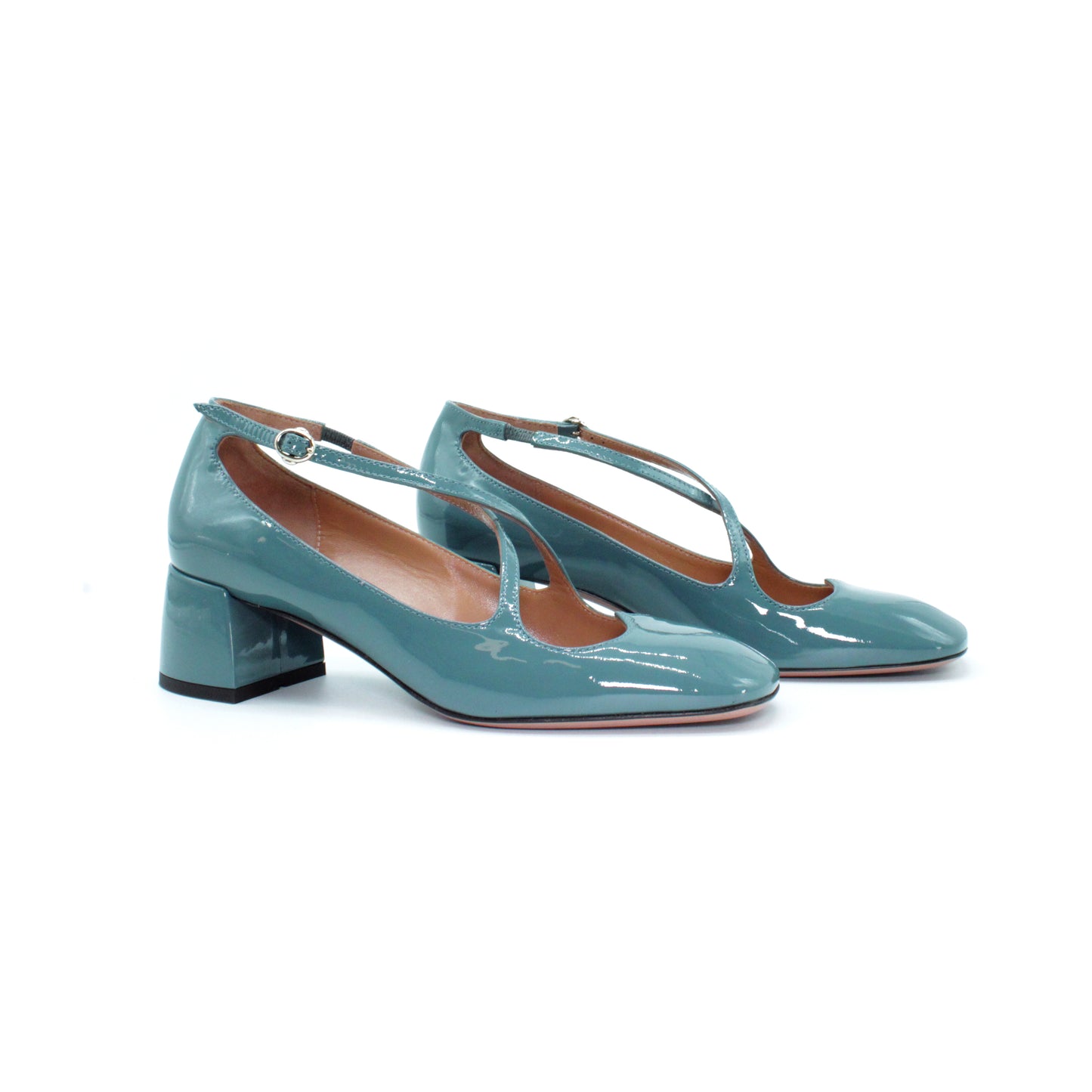 Two for Love in lake-coloured patent leather