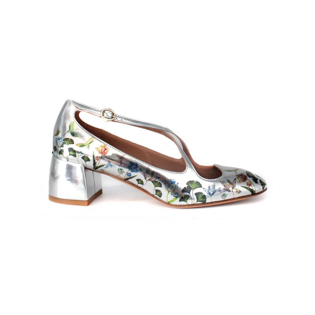 Pump Two for Love in specchio stampa ginko argento - Second life