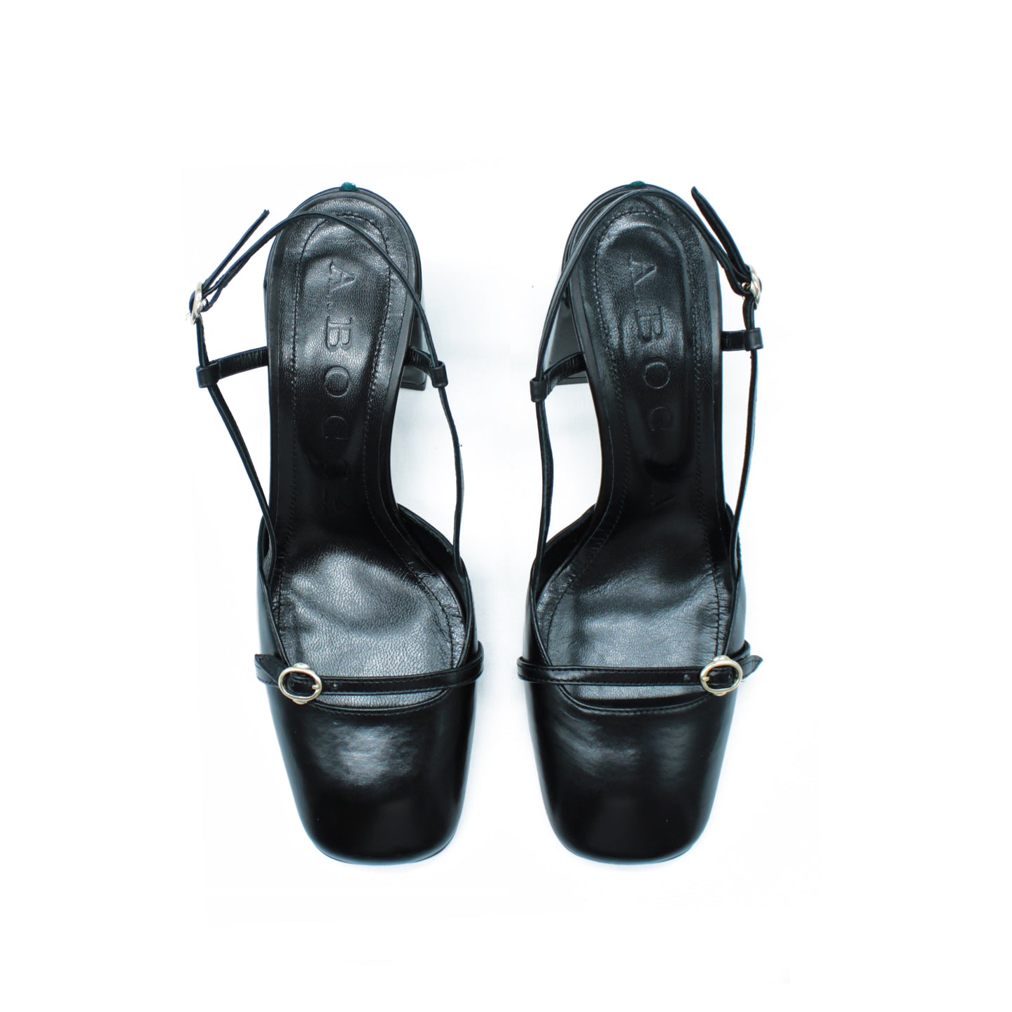 Sling Back in black calfskin