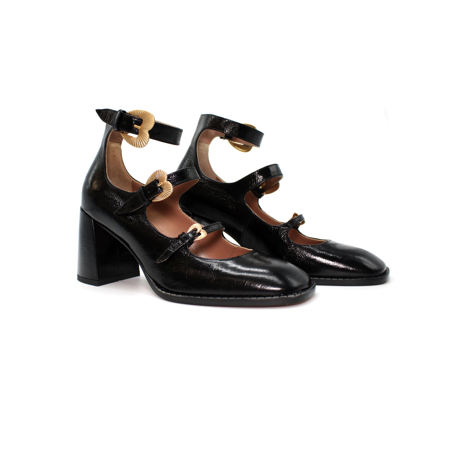 Triple strap in "new vintage" black calfskin - Second life