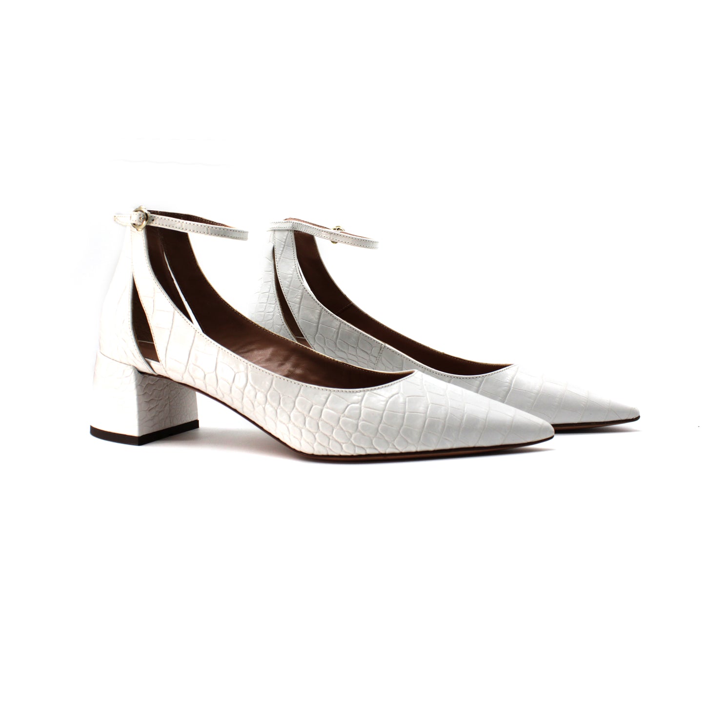 Pump A.Bocca in stampa cocco color bianco - Second life