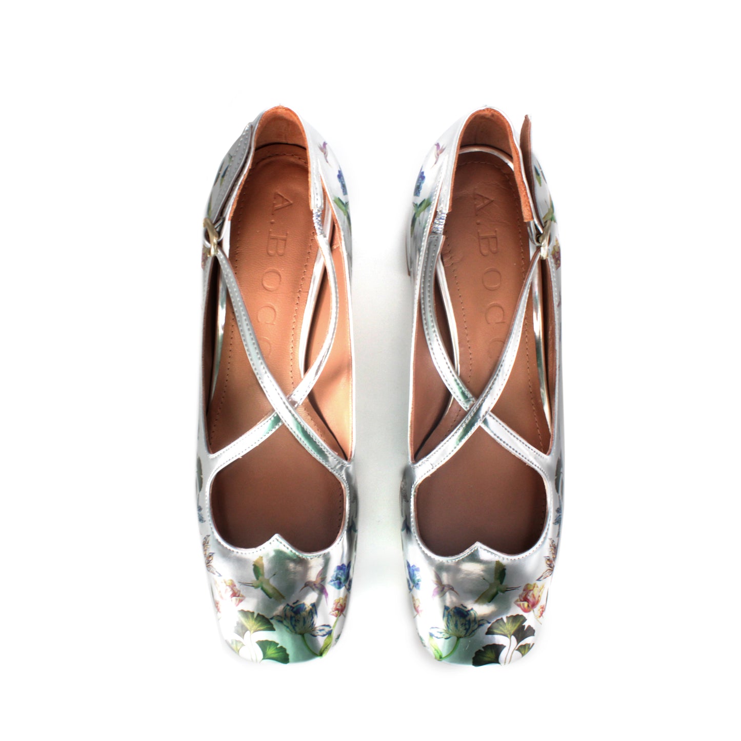 Pump Two for Love in specchio stampa ginko argento - Second life
