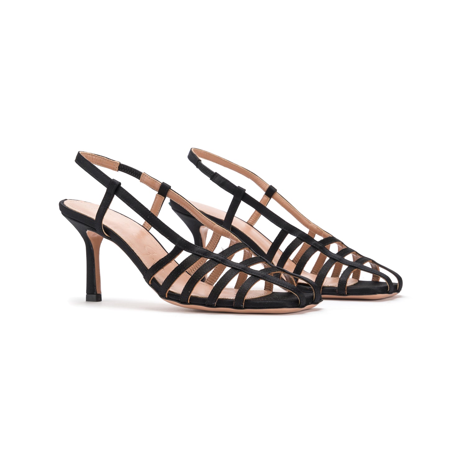 Black satin strap sandal - Second life