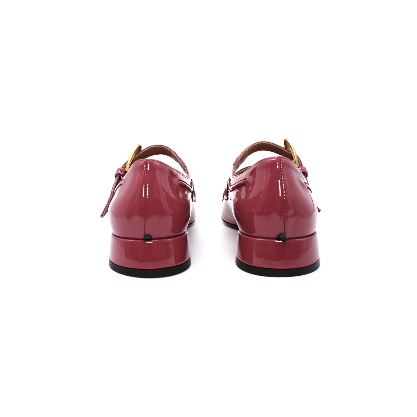 Double strap in hibiscus-coloured patent leather - Second life