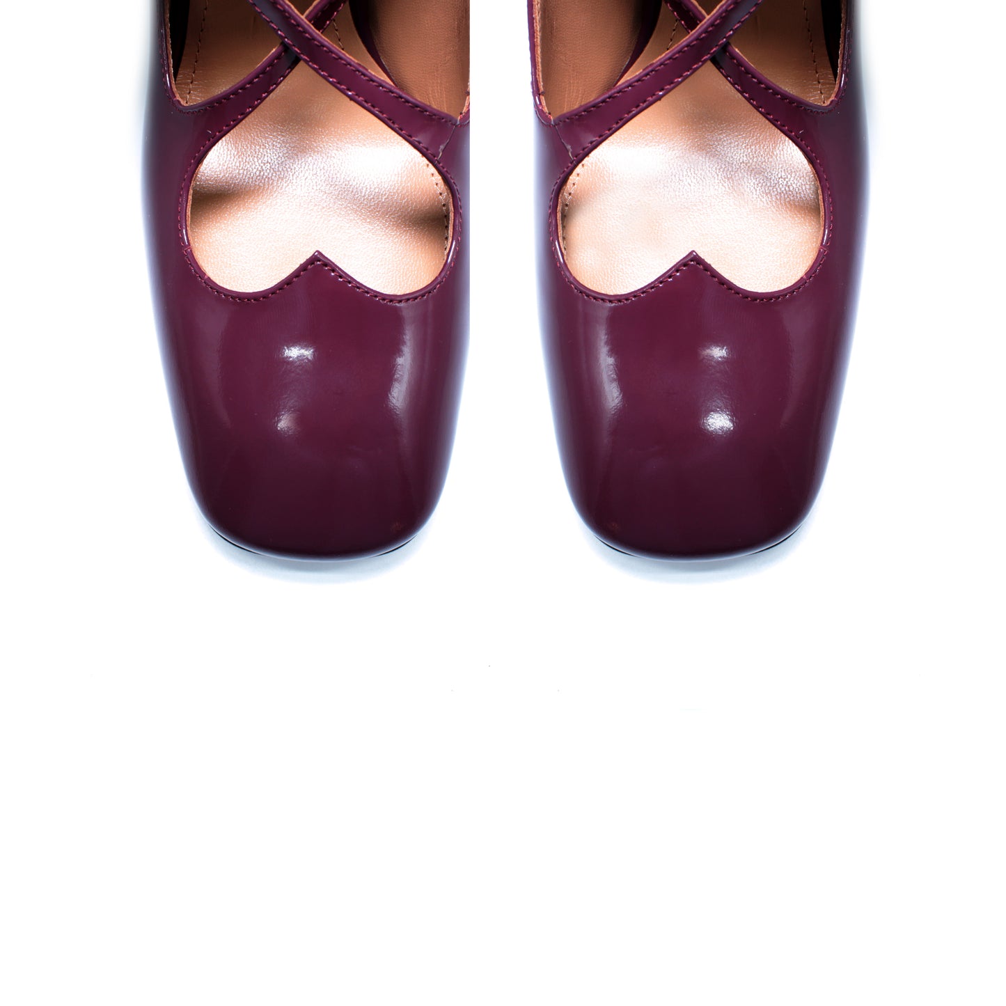 Pump Two for Love in abrasivato color mosto
