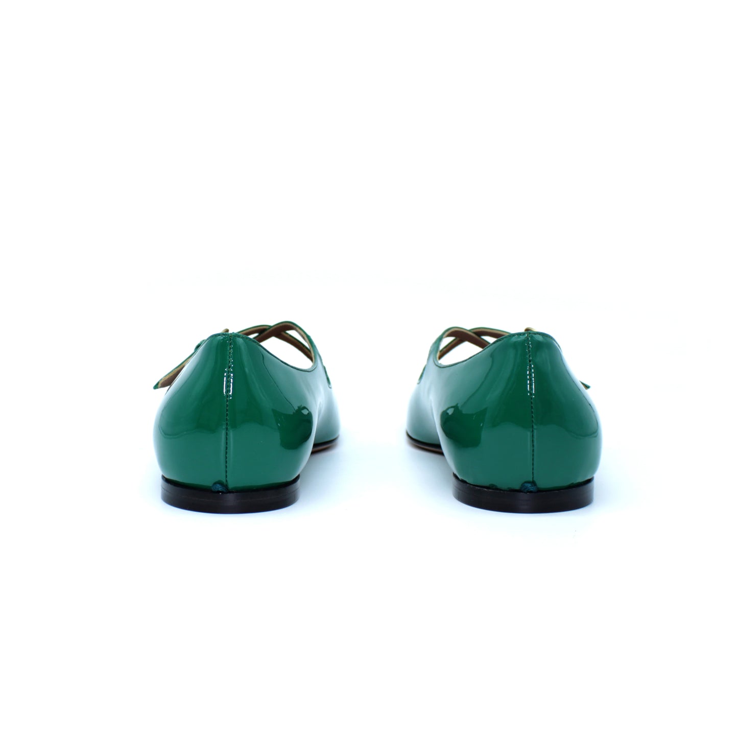 Ballerina Two for Love in forest-coloured patent leather