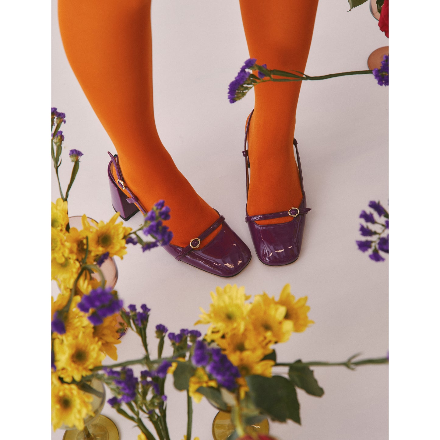 Sling Back in vernice color purple