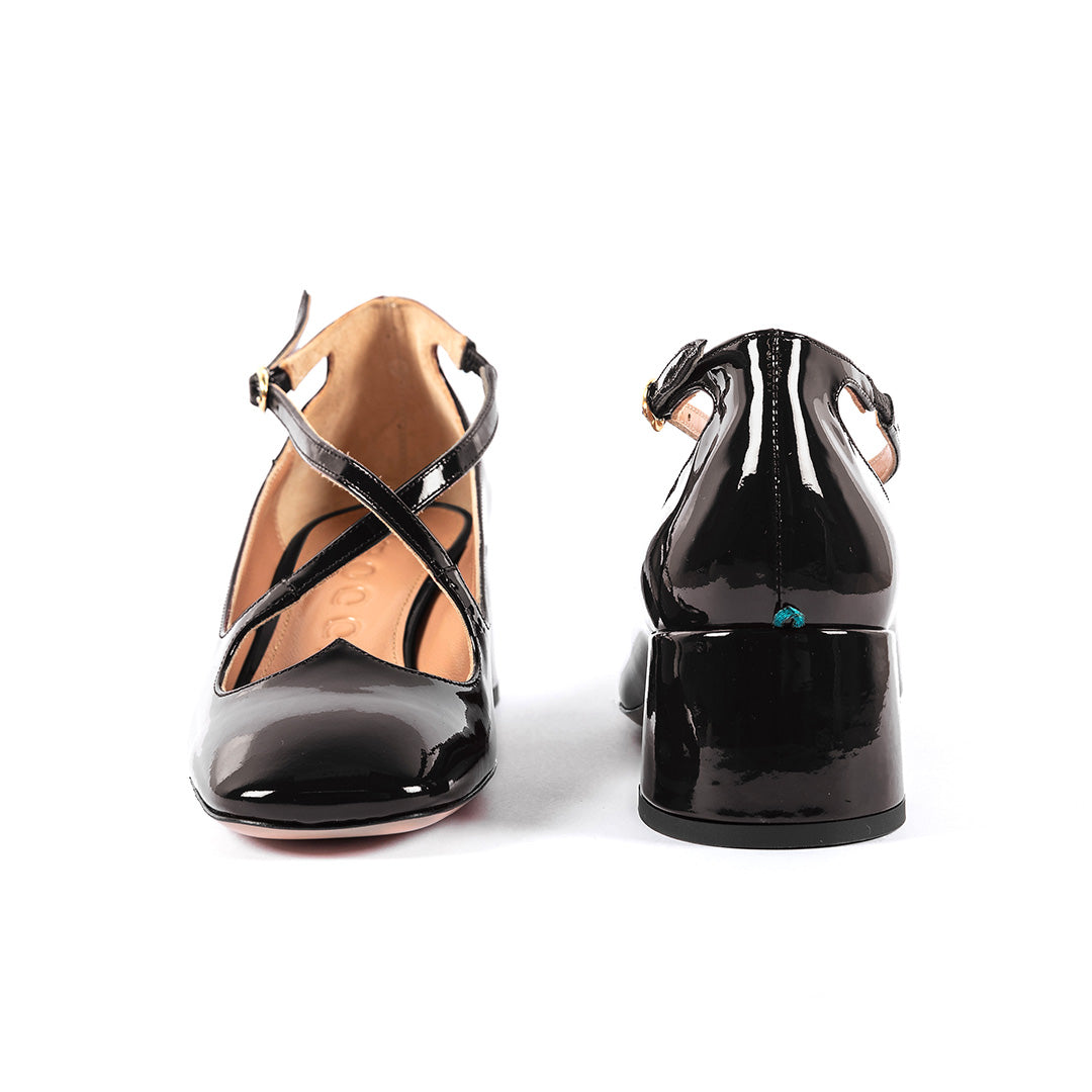 Two for Love in black patent leather pump
