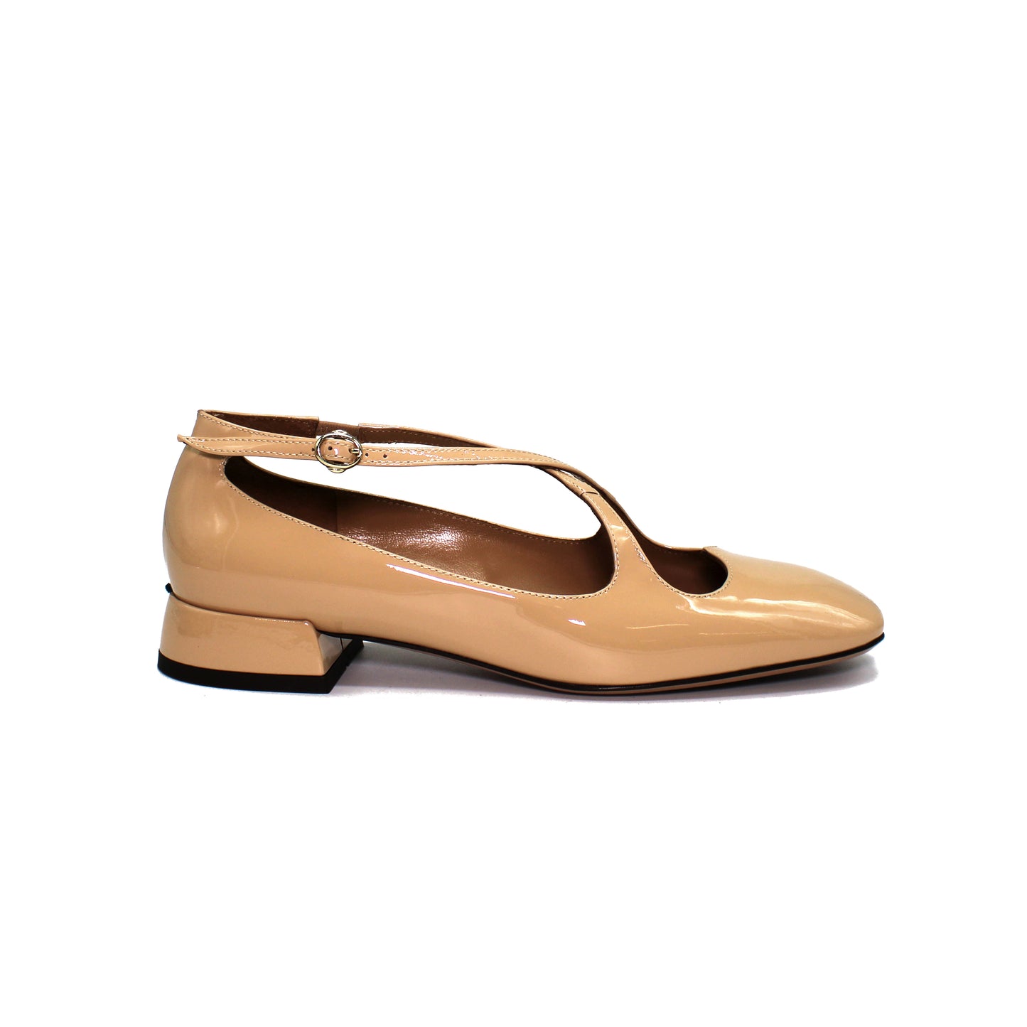 Two for Love in latte-coloured patent leather