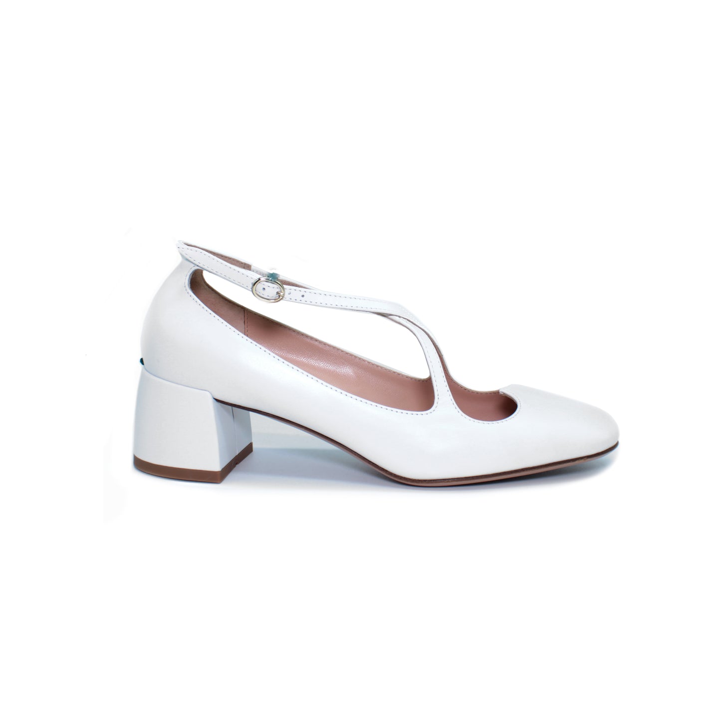 Pump Two for Love in white calfskin