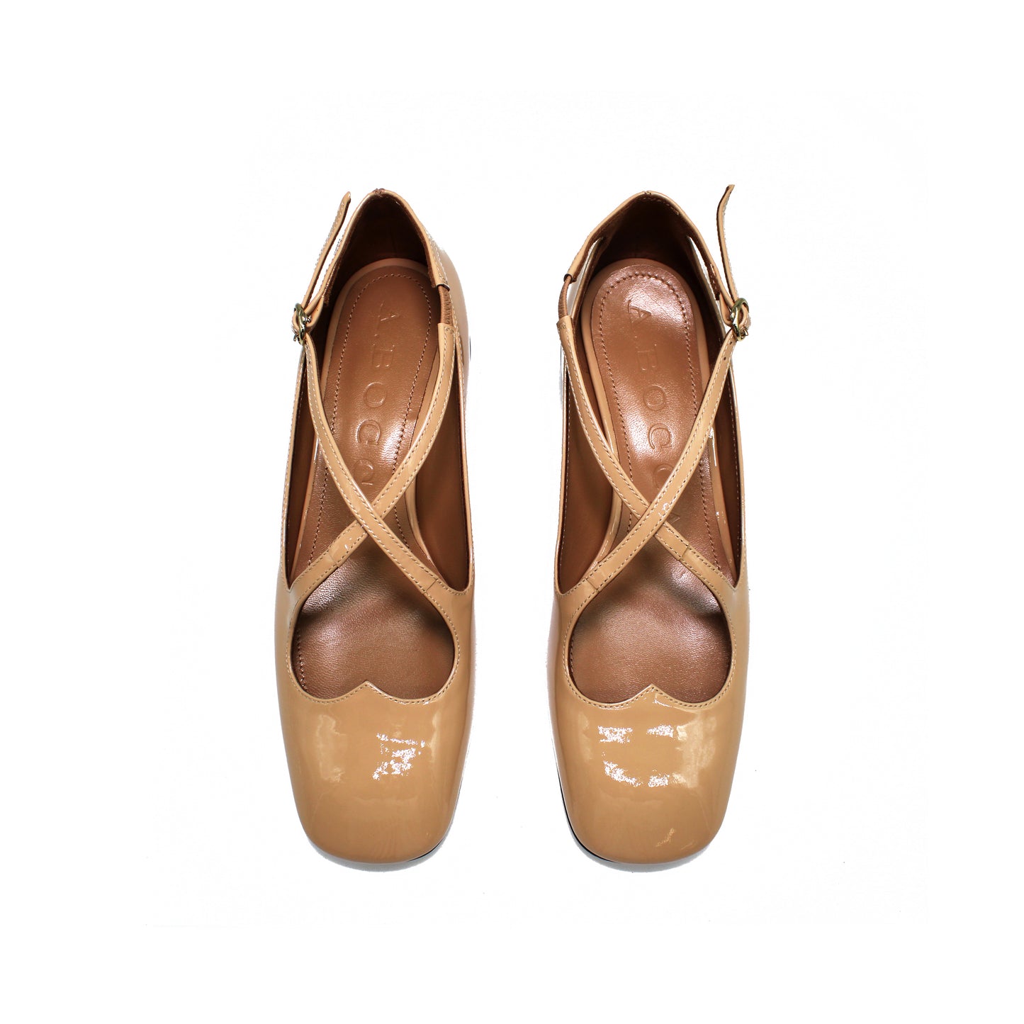 Two for Love in latte-coloured patent leather