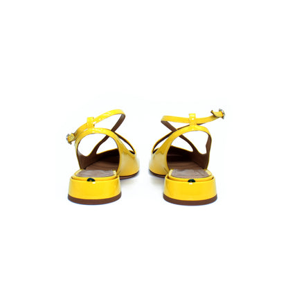Sling Back Two for Love in vernice color giallo