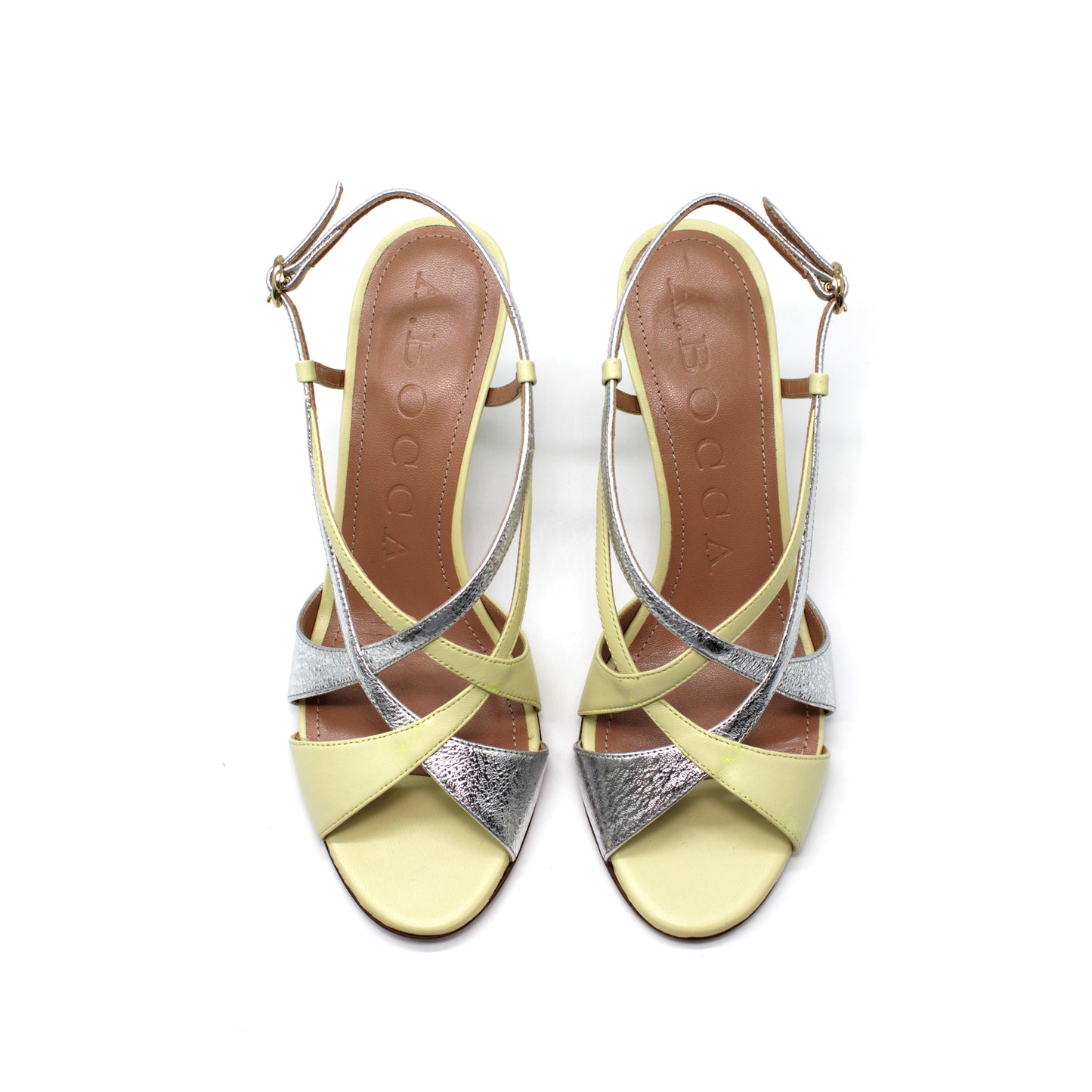 Sandalo in nappa color paglierino/argento - Second life