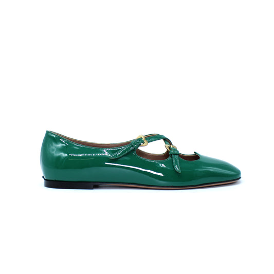 Ballerina Two for Love in forest-coloured patent leather