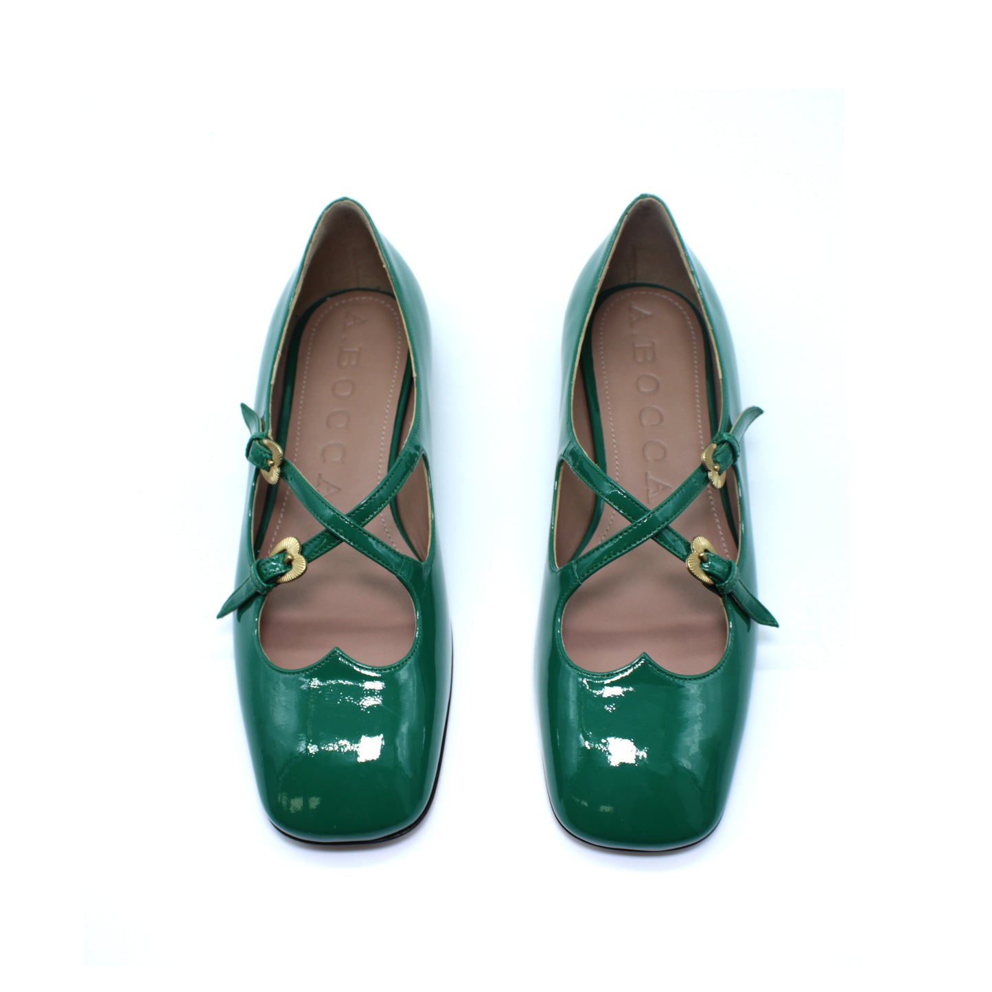 Ballerina Two for Love in forest-coloured patent leather