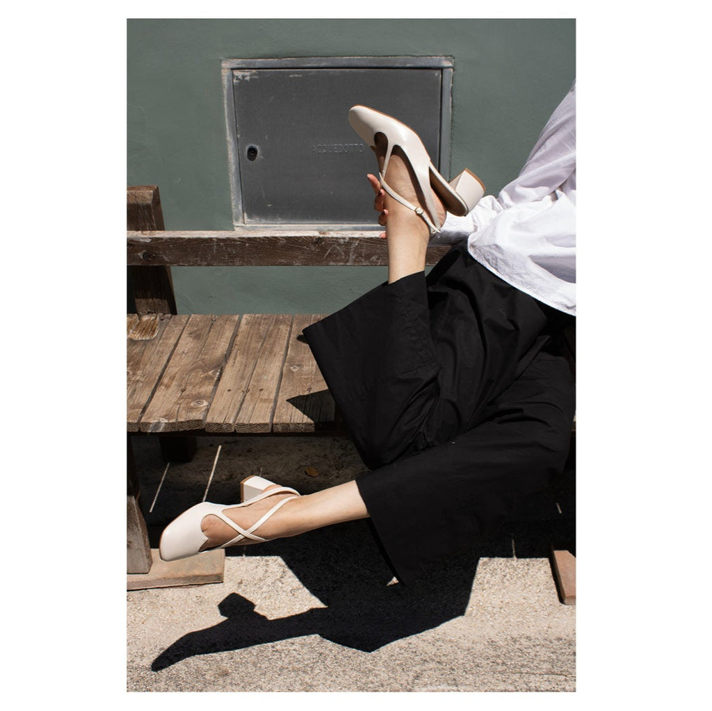 Slingback A.Bocca indossate con abiti leggeri estivi”