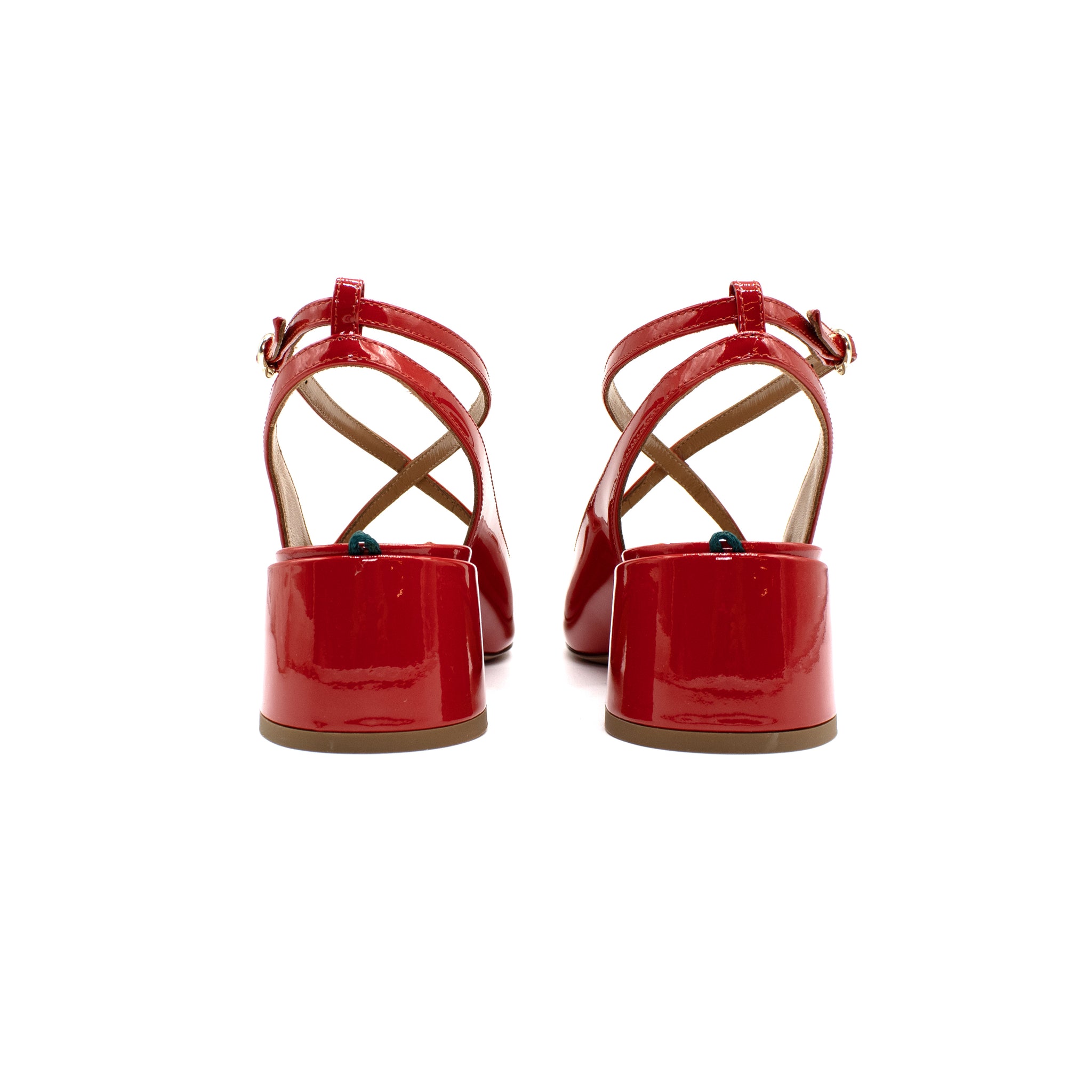 Slingback Two for Love in red patent leather – A.Bocca