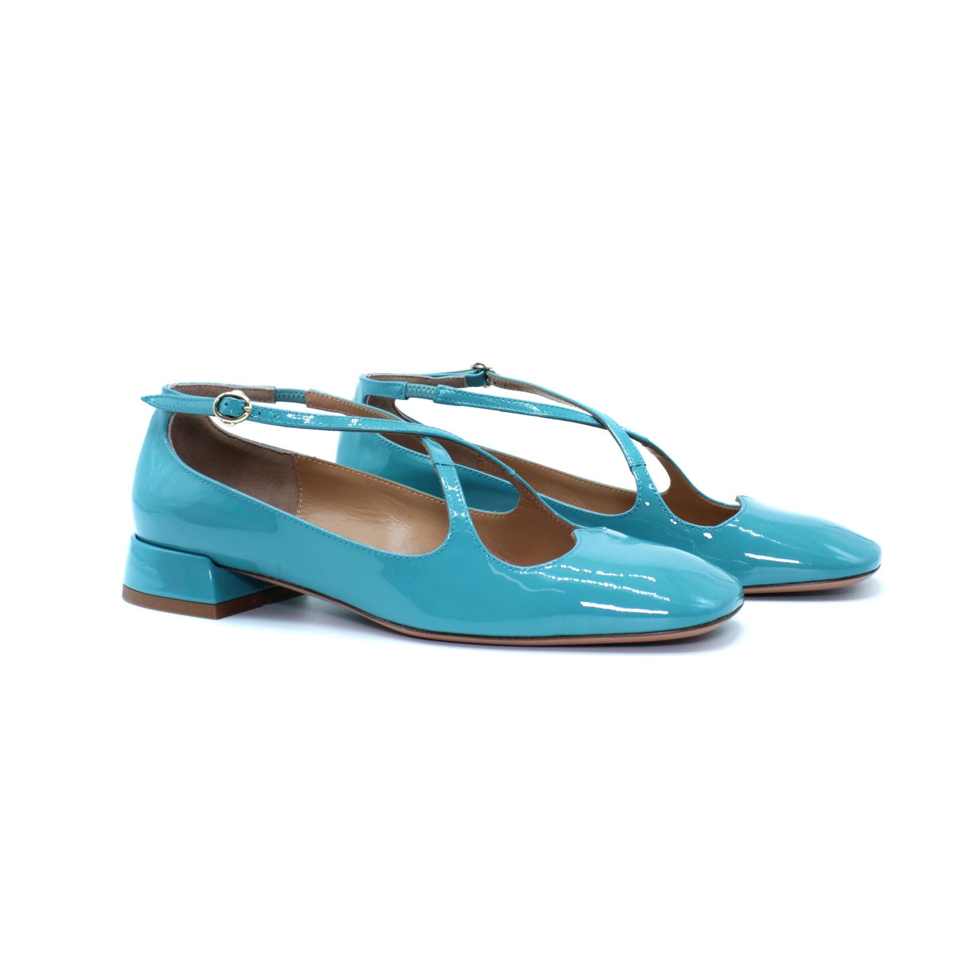 Two for Love in turquoise patent leather A.Bocca